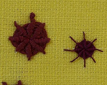 Back Stitch Woven Wheel