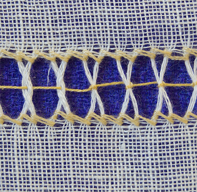 Hem Stitch with cluster threads 