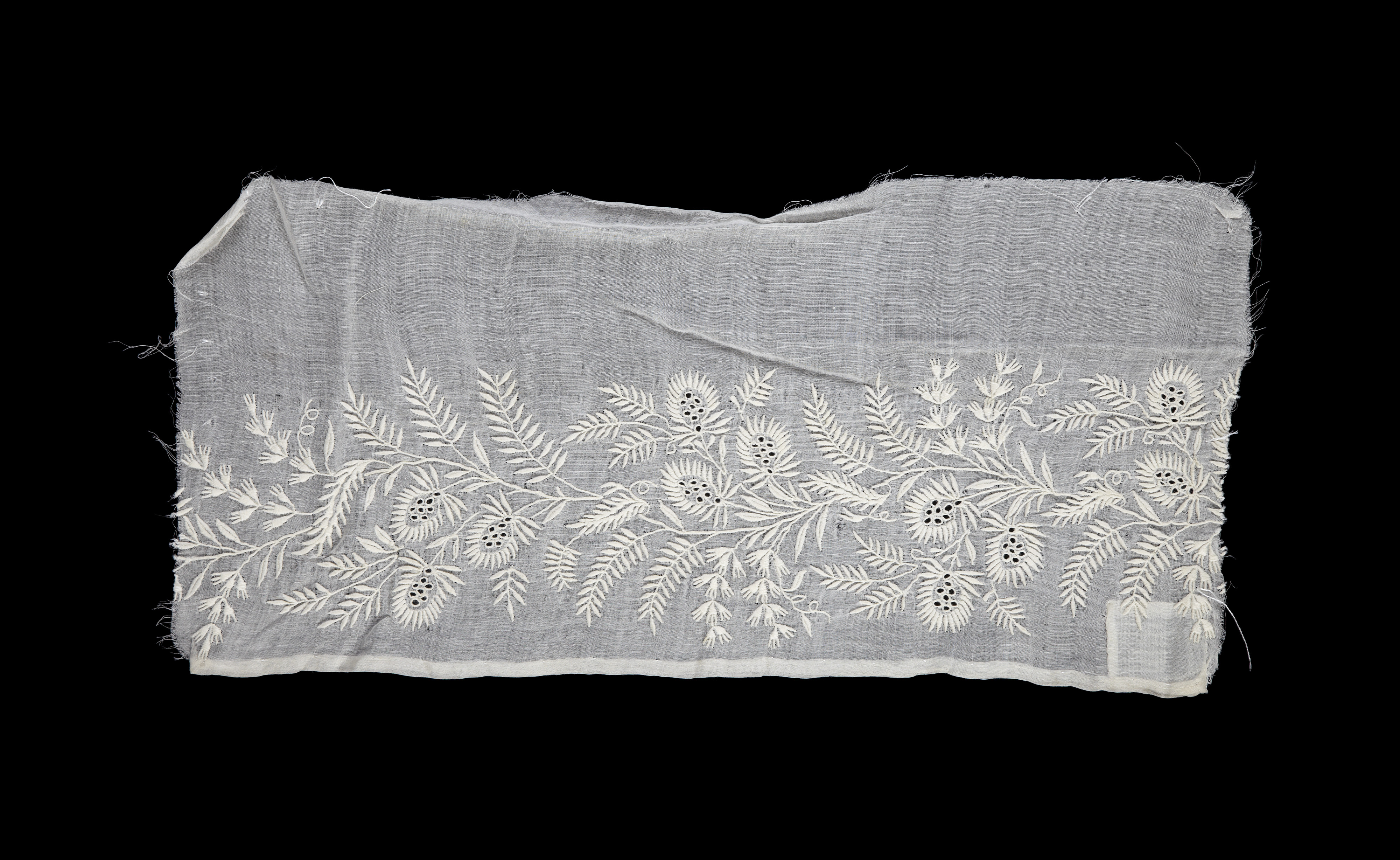 Embroidered Indian muslin