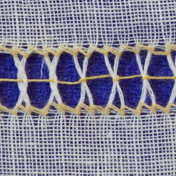 Hem Stitch with cluster threads 